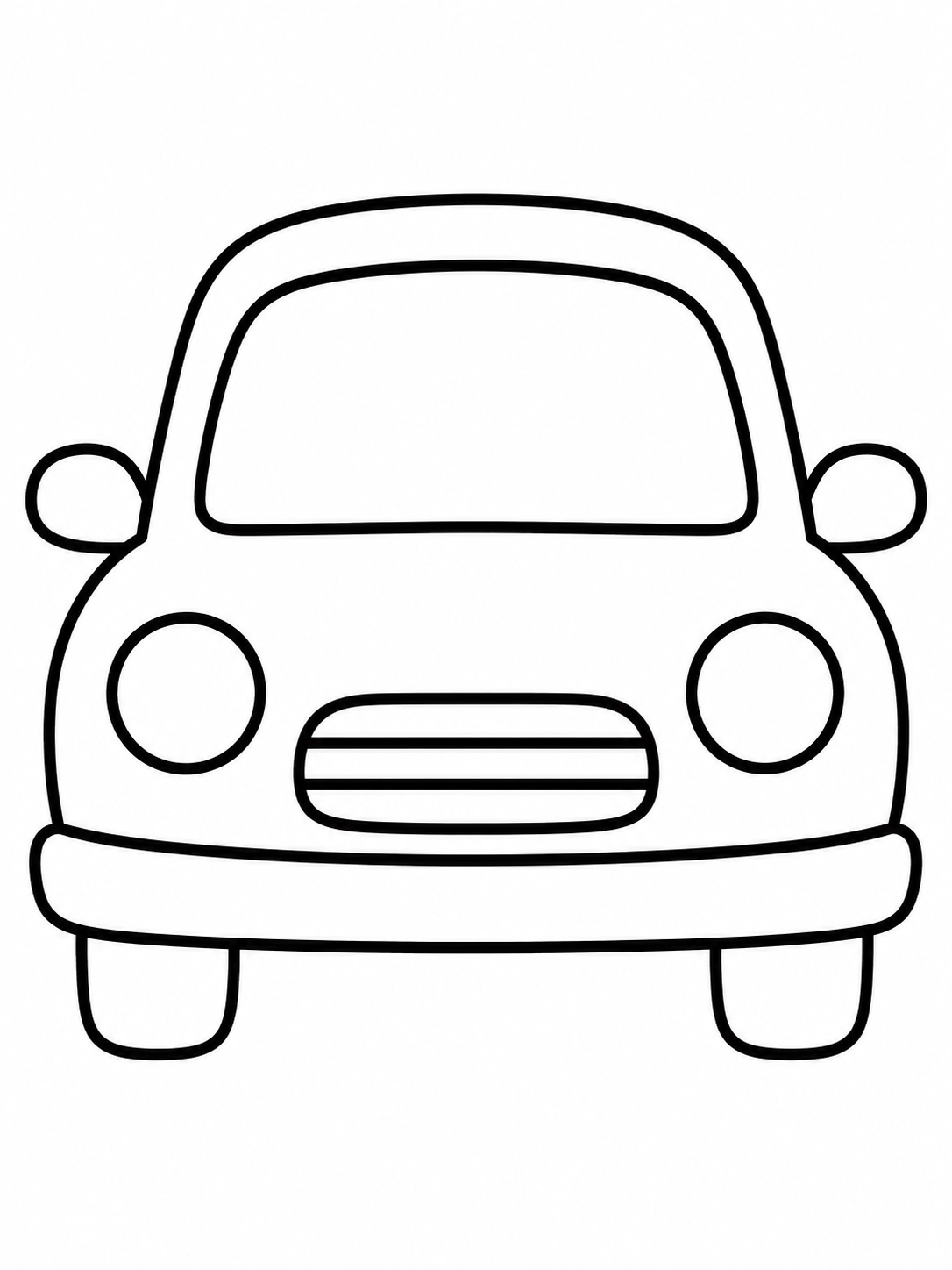 Раскраска машина спереди для детей
